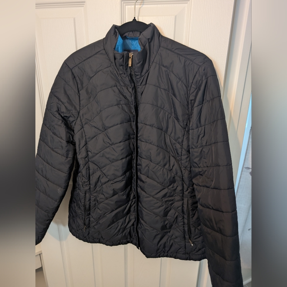 Land's End Women's Packable Down Black Quilted Jacket